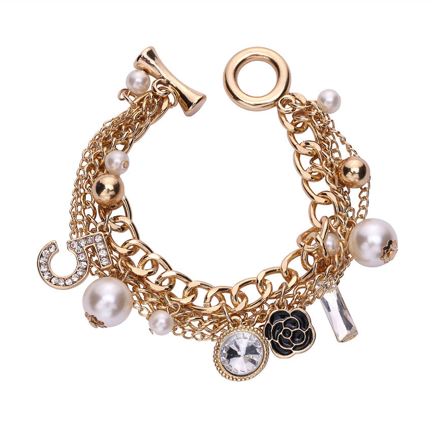 Multi-layer pearl bracelet