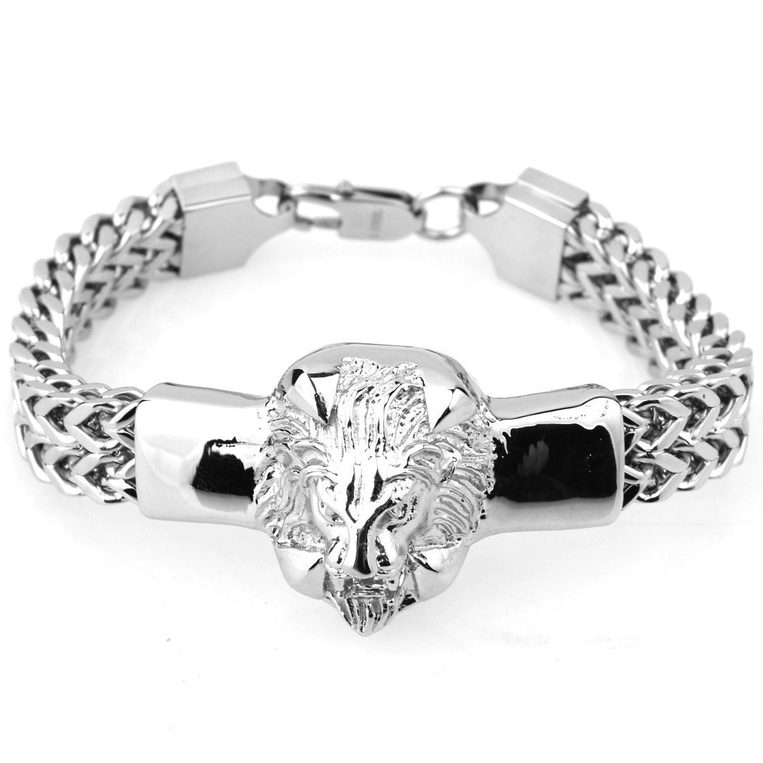 Stainless Steel Titanium Twist Lion Head Bracelet